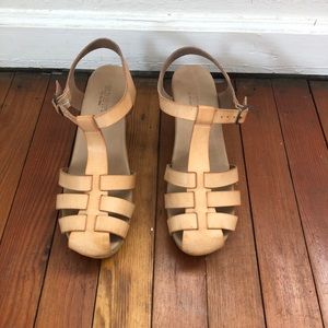 Nude Leather Clogs